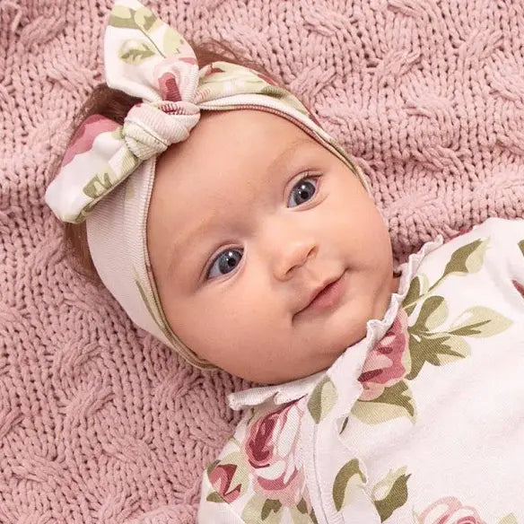 Baby Girl's Cabbage Rose Cotton Headband