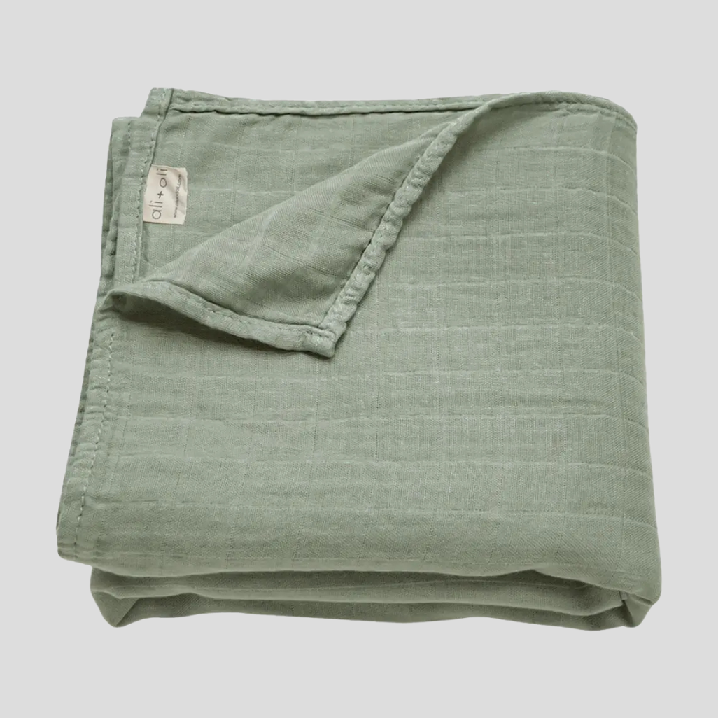 Apple Bamboo Muslin Swaddle Blanket - LuLu and Jack