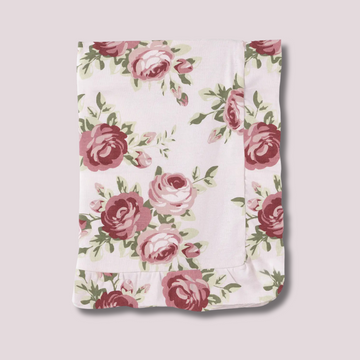 Cabbage Rose Cotton Blanket