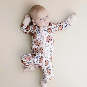 Milk & Cookies Bamboo Zip Romper